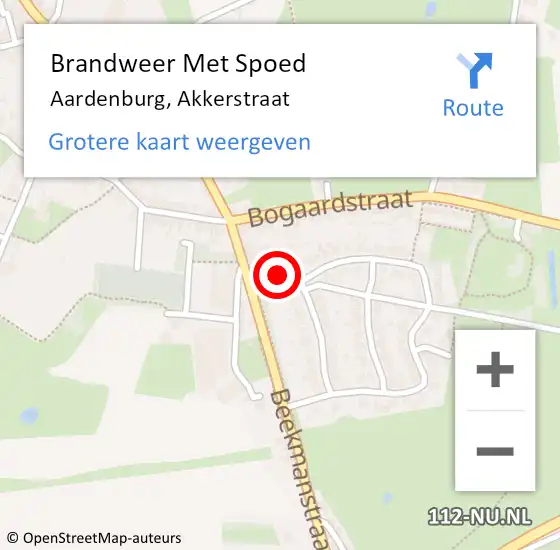 Locatie op kaart van de 112 melding: Brandweer Met Spoed Naar Aardenburg, Akkerstraat op 30 september 2022 17:27