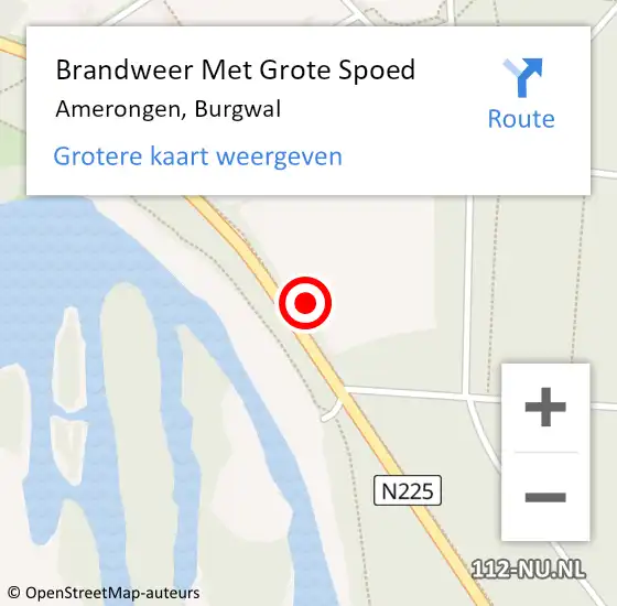 Locatie op kaart van de 112 melding: Brandweer Met Grote Spoed Naar Amerongen, Burgwal op 30 september 2022 17:44