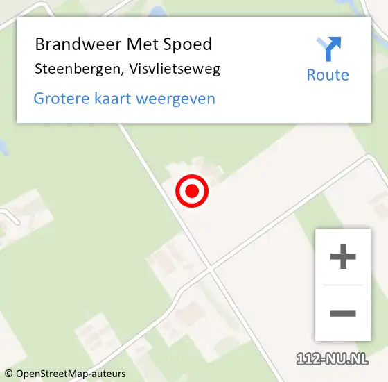 Locatie op kaart van de 112 melding: Brandweer Met Spoed Naar Steenbergen, Visvlietseweg op 30 september 2022 19:04