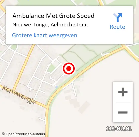 Locatie op kaart van de 112 melding: Ambulance Met Grote Spoed Naar Nieuwe-Tonge, Aelbrechtstraat op 30 september 2022 19:15