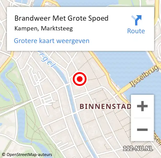 Locatie op kaart van de 112 melding: Brandweer Met Grote Spoed Naar Kampen, Marktsteeg op 30 september 2022 19:22