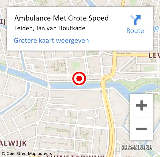 Locatie op kaart van de 112 melding: Ambulance Met Grote Spoed Naar Leiden, Jan van Houtkade op 30 september 2022 19:40