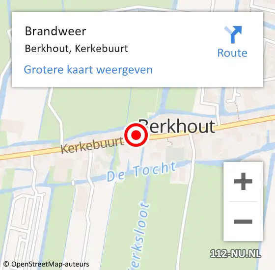 Locatie op kaart van de 112 melding: Brandweer Berkhout, Kerkebuurt op 30 september 2022 19:45