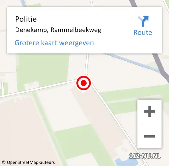 Locatie op kaart van de 112 melding: Politie Denekamp, Rammelbeekweg op 30 september 2022 20:29