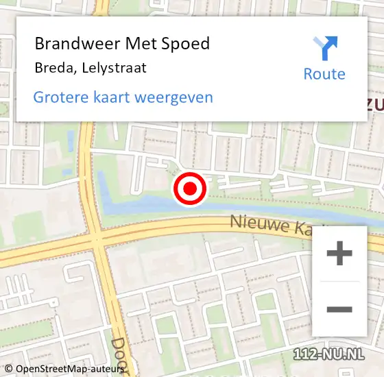 Locatie op kaart van de 112 melding: Brandweer Met Spoed Naar Breda, Lelystraat op 30 september 2022 21:02