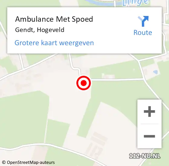 Locatie op kaart van de 112 melding: Ambulance Met Spoed Naar Gendt, Hogeveld op 30 september 2022 21:35