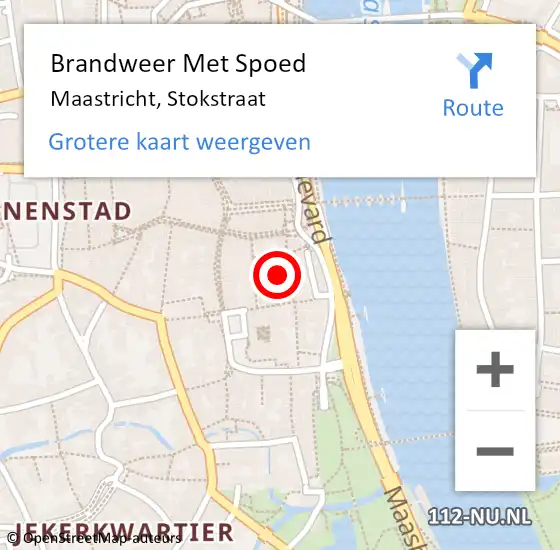 Locatie op kaart van de 112 melding: Brandweer Met Spoed Naar Maastricht, Stokstraat op 30 september 2022 22:22