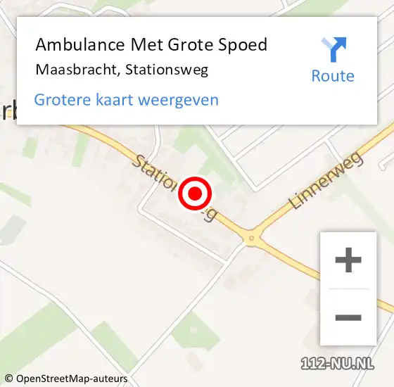 Locatie op kaart van de 112 melding: Ambulance Met Grote Spoed Naar Maasbracht, Stationsweg op 30 september 2022 23:56