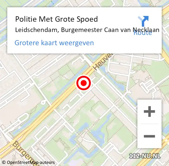 Locatie op kaart van de 112 melding: Politie Met Grote Spoed Naar Leidschendam, Burgemeester Caan van Necklaan op 1 oktober 2022 01:37