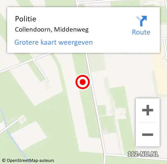 Locatie op kaart van de 112 melding: Politie Collendoorn, Middenweg op 1 oktober 2022 01:44