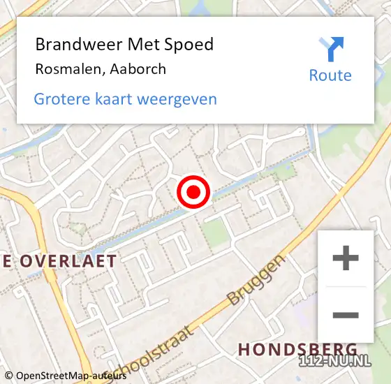 Locatie op kaart van de 112 melding: Brandweer Met Spoed Naar Rosmalen, Aaborch op 1 oktober 2022 01:56