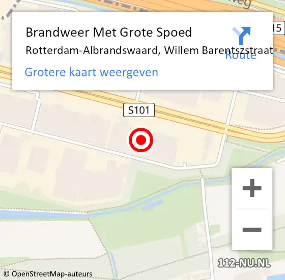 Locatie op kaart van de 112 melding: Brandweer Met Grote Spoed Naar Rotterdam-Albrandswaard, Willem Barentszstraat op 31 juli 2014 03:13