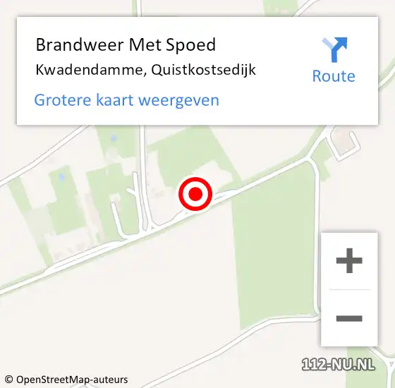 Locatie op kaart van de 112 melding: Brandweer Met Spoed Naar Kwadendamme, Quistkostsedijk op 1 oktober 2022 08:11