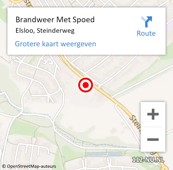 Locatie op kaart van de 112 melding: Brandweer Met Spoed Naar Elsloo, Steinderweg op 1 oktober 2022 08:21