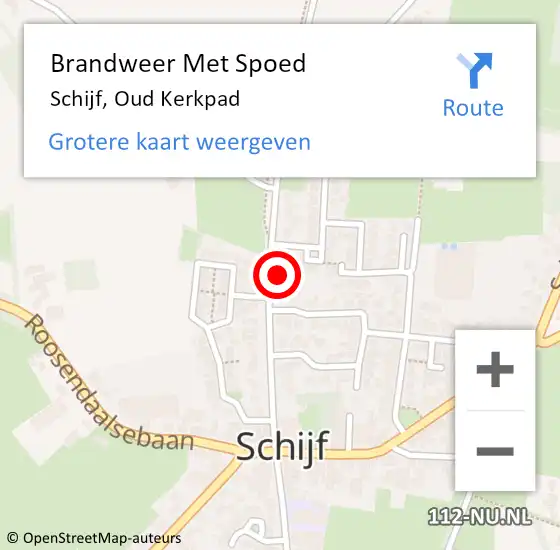 Locatie op kaart van de 112 melding: Brandweer Met Spoed Naar Schijf, Oud Kerkpad op 1 oktober 2022 08:22