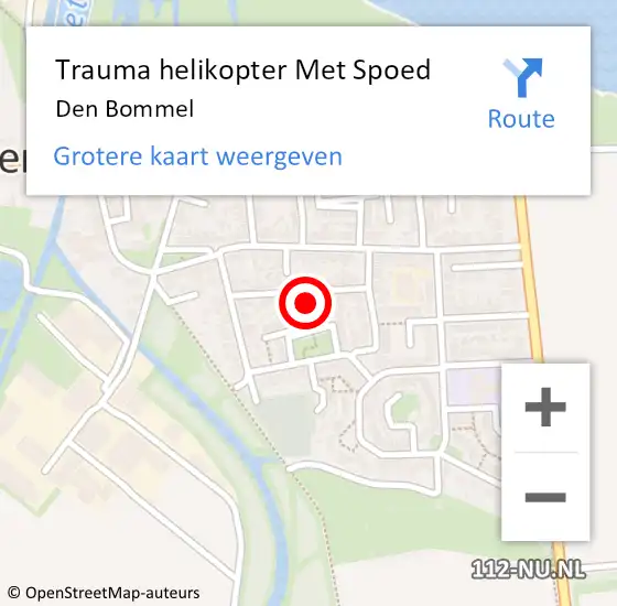 Locatie op kaart van de 112 melding: Trauma helikopter Met Spoed Naar Den Bommel op 1 oktober 2022 09:20