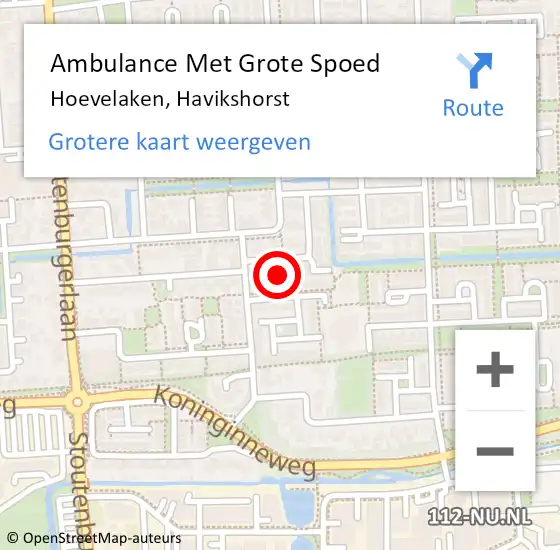 Locatie op kaart van de 112 melding: Ambulance Met Grote Spoed Naar Hoevelaken, Havikshorst op 1 oktober 2022 09:25