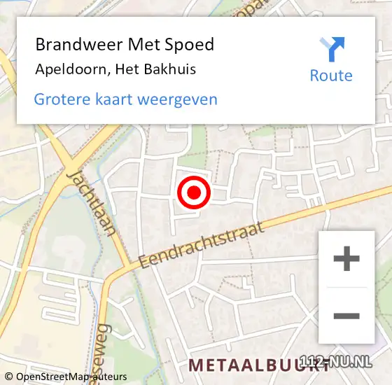 Locatie op kaart van de 112 melding: Brandweer Met Spoed Naar Apeldoorn, Het Bakhuis op 1 oktober 2022 09:39