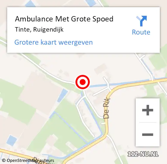 Locatie op kaart van de 112 melding: Ambulance Met Grote Spoed Naar Tinte, Ruigendijk op 31 juli 2014 04:22