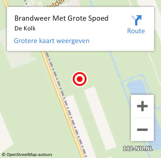 Locatie op kaart van de 112 melding: Brandweer Met Grote Spoed Naar De Kolk op 31 juli 2014 04:32