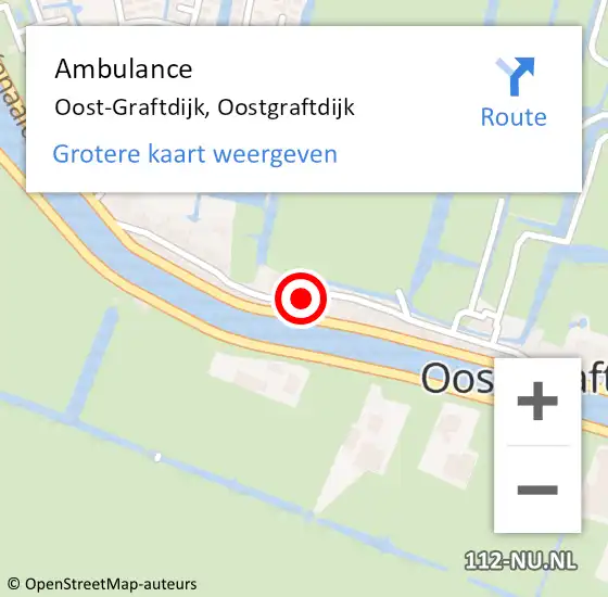 Locatie op kaart van de 112 melding: Ambulance Oost-Graftdijk, Oostgraftdijk op 1 oktober 2022 11:07