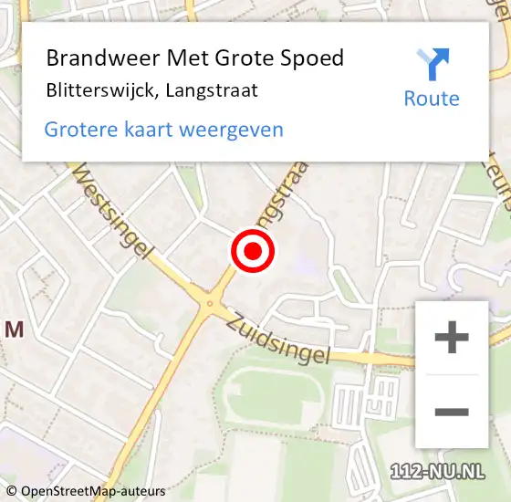 Locatie op kaart van de 112 melding: Brandweer Met Grote Spoed Naar Blitterswijck, Langstraat op 1 oktober 2022 11:51