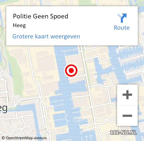 Locatie op kaart van de 112 melding: Politie Geen Spoed Naar Heeg op 1 oktober 2022 12:02