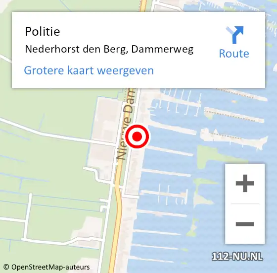 Locatie op kaart van de 112 melding: Politie Nederhorst den Berg, Dammerweg op 1 oktober 2022 12:18