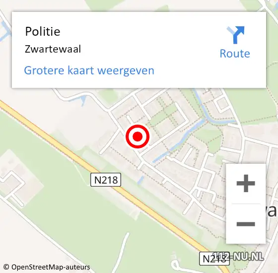 Locatie op kaart van de 112 melding: Politie Zwartewaal op 1 oktober 2022 12:25
