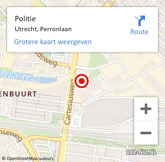 Locatie op kaart van de 112 melding: Politie Utrecht, Perronlaan op 1 oktober 2022 13:11