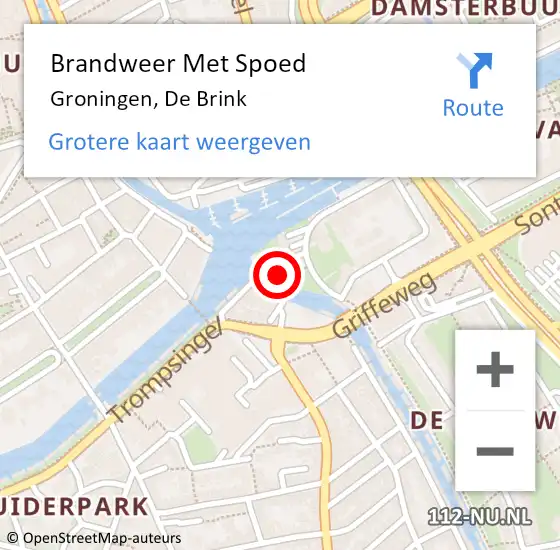 Locatie op kaart van de 112 melding: Brandweer Met Spoed Naar Groningen, De Brink op 1 oktober 2022 13:41