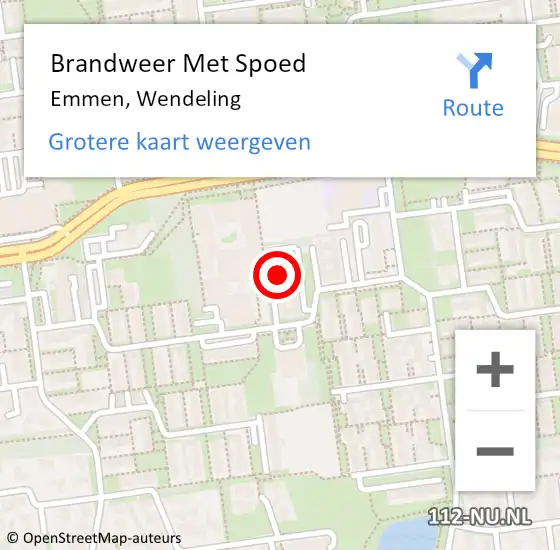 Locatie op kaart van de 112 melding: Brandweer Met Spoed Naar Emmen, Wendeling op 1 oktober 2022 14:05