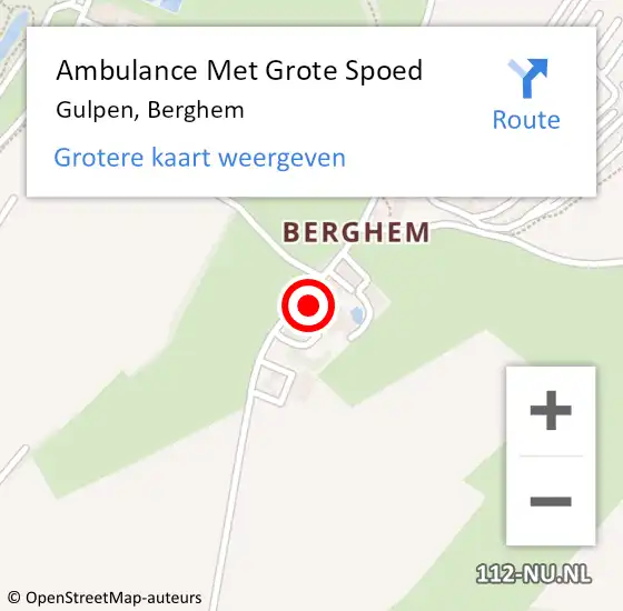 Locatie op kaart van de 112 melding: Ambulance Met Grote Spoed Naar Gulpen, Berghem op 31 juli 2014 06:51