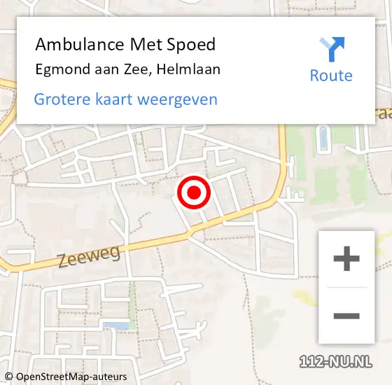 Locatie op kaart van de 112 melding: Ambulance Met Spoed Naar Egmond aan Zee, Helmlaan op 31 juli 2014 07:12