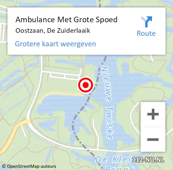 Locatie op kaart van de 112 melding: Ambulance Met Grote Spoed Naar Oostzaan, De Zuiderlaaik op 1 oktober 2022 16:13