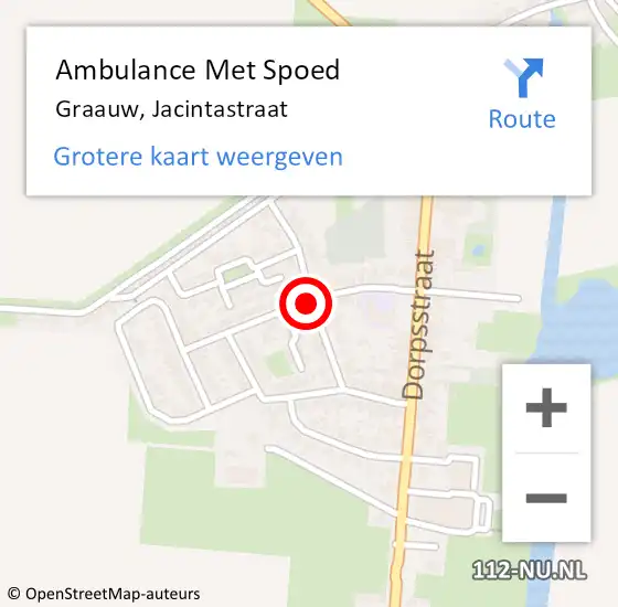 Locatie op kaart van de 112 melding: Ambulance Met Spoed Naar Graauw, Jacintastraat op 31 juli 2014 07:17