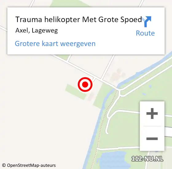 Locatie op kaart van de 112 melding: Trauma helikopter Met Grote Spoed Naar Axel, Lageweg op 1 oktober 2022 16:28