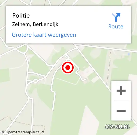 Locatie op kaart van de 112 melding: Politie Zelhem, Berkendijk op 1 oktober 2022 17:01