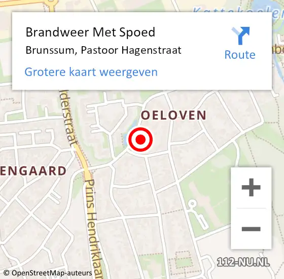 Locatie op kaart van de 112 melding: Brandweer Met Spoed Naar Brunssum, Pastoor Hagenstraat op 1 oktober 2022 17:18