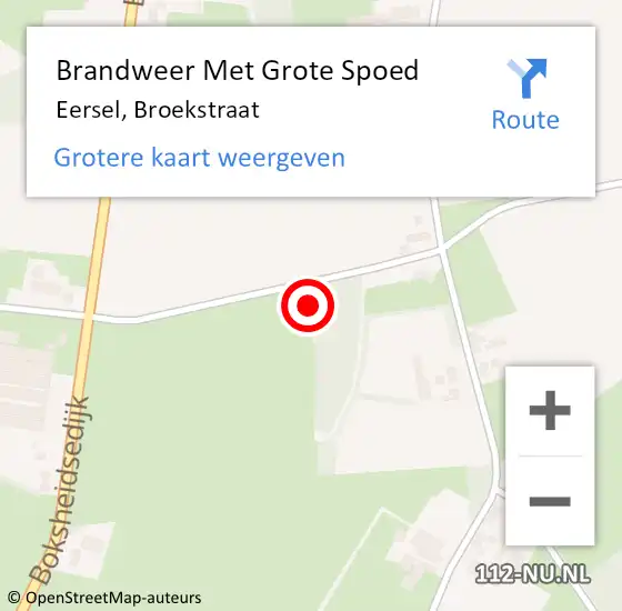 Locatie op kaart van de 112 melding: Brandweer Met Grote Spoed Naar Eersel, Broekstraat op 1 oktober 2022 17:39