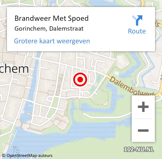 Locatie op kaart van de 112 melding: Brandweer Met Spoed Naar Gorinchem, Dalemstraat op 1 oktober 2022 17:41