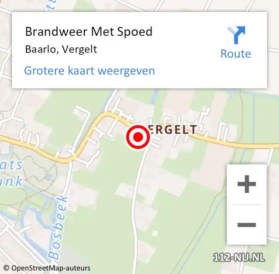 Locatie op kaart van de 112 melding: Brandweer Met Spoed Naar Baarlo, Vergelt op 1 oktober 2022 18:09