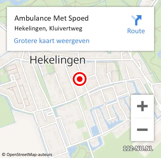 Locatie op kaart van de 112 melding: Ambulance Met Spoed Naar Hekelingen, Kluivertweg op 1 oktober 2022 18:13