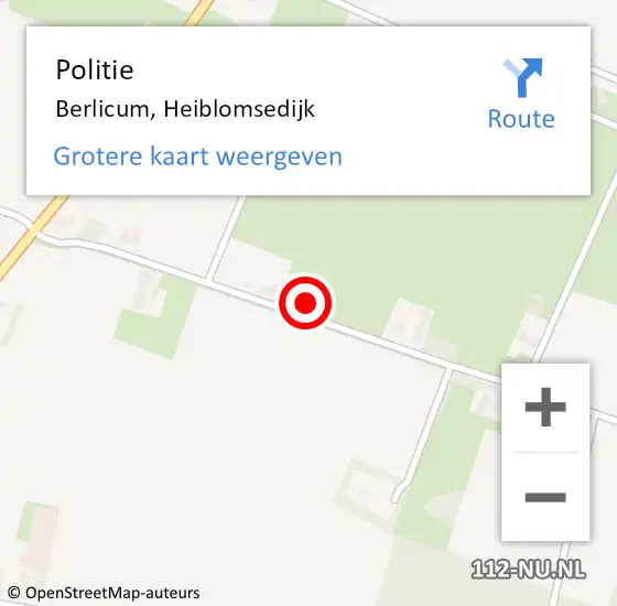 Locatie op kaart van de 112 melding: Politie Berlicum, Heiblomsedijk op 1 oktober 2022 18:38
