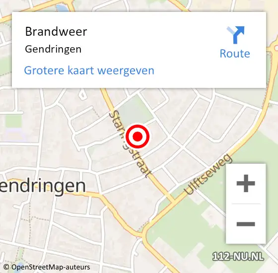 Locatie op kaart van de 112 melding: Brandweer Gendringen op 1 oktober 2022 18:39