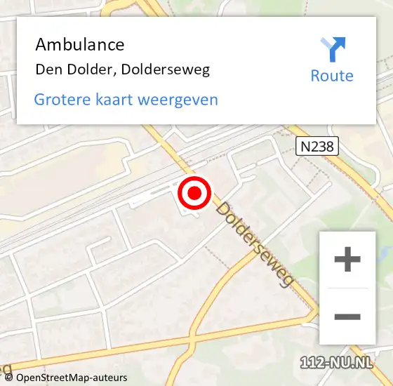 Locatie op kaart van de 112 melding: Ambulance Den Dolder, Dolderseweg op 31 juli 2014 07:55