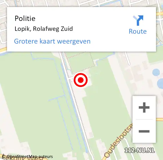 Locatie op kaart van de 112 melding: Politie Lopik, Rolafweg Zuid op 1 oktober 2022 20:22