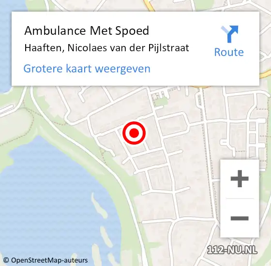 Locatie op kaart van de 112 melding: Ambulance Met Spoed Naar Haaften, Nicolaes van der Pijlstraat op 1 oktober 2022 22:24