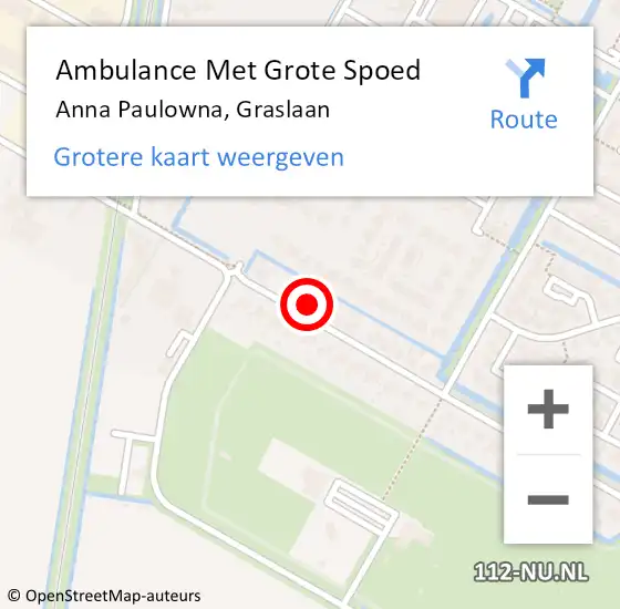 Locatie op kaart van de 112 melding: Ambulance Met Grote Spoed Naar Anna Paulowna, Graslaan op 1 oktober 2022 23:30