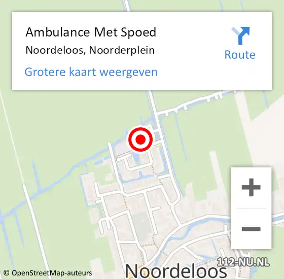 Locatie op kaart van de 112 melding: Ambulance Met Spoed Naar Noordeloos, Noorderplein op 2 oktober 2022 01:04